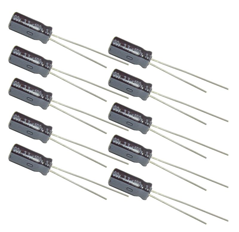 3.3μF 100V Electrolytic Capacitor 105 Radial
