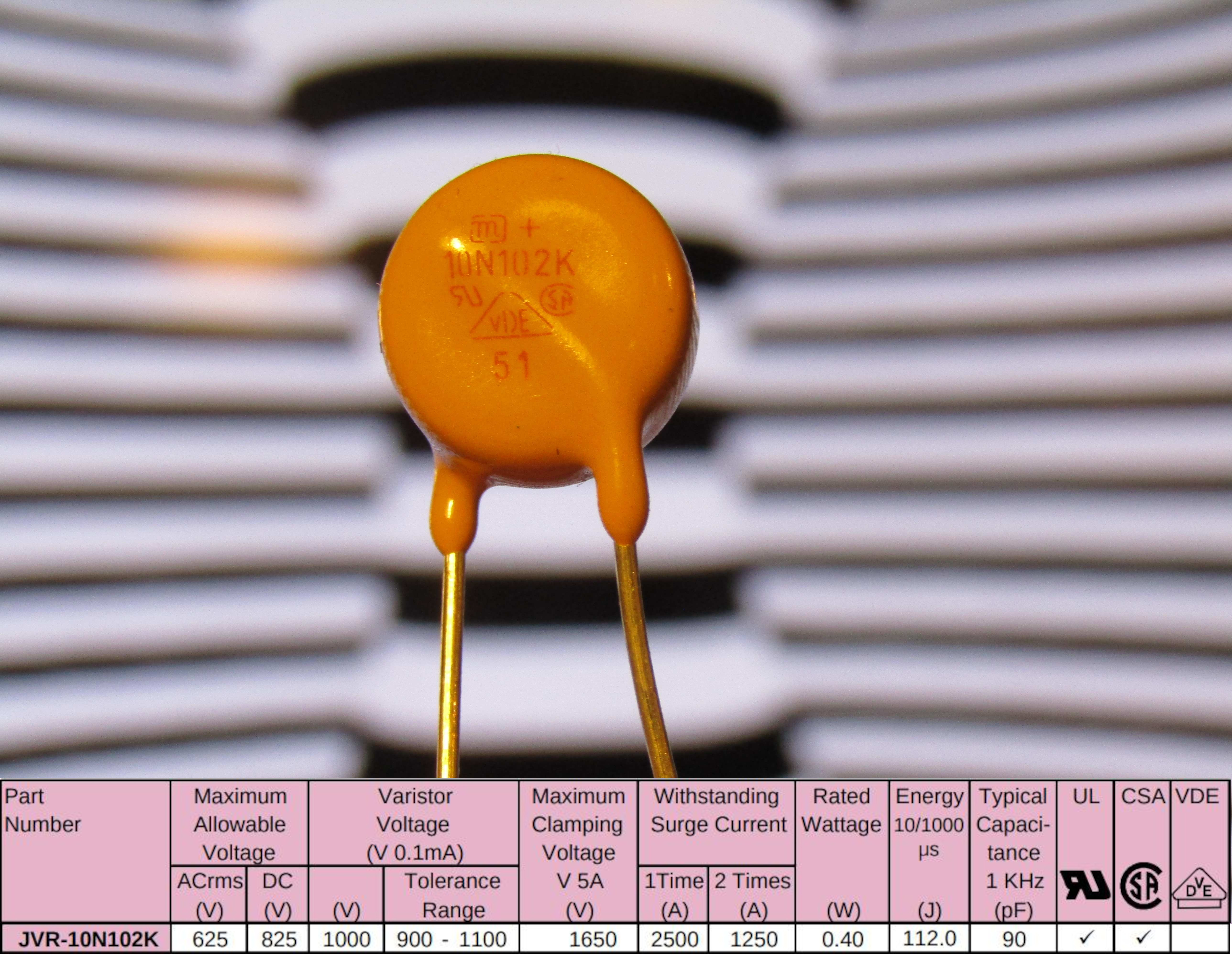 10N102K Metal Oxide Varistor 1000V